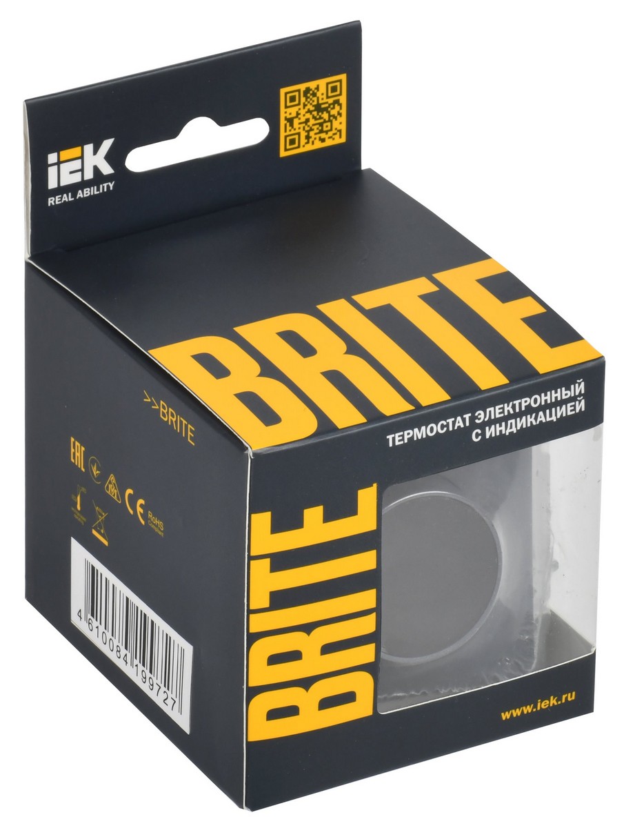 IEK Brite Маренго Термостат IEK BRITE BASE Маренго электронный с инд. ТС10-1-БрМ (терморегулятор) BR-RT11-K35