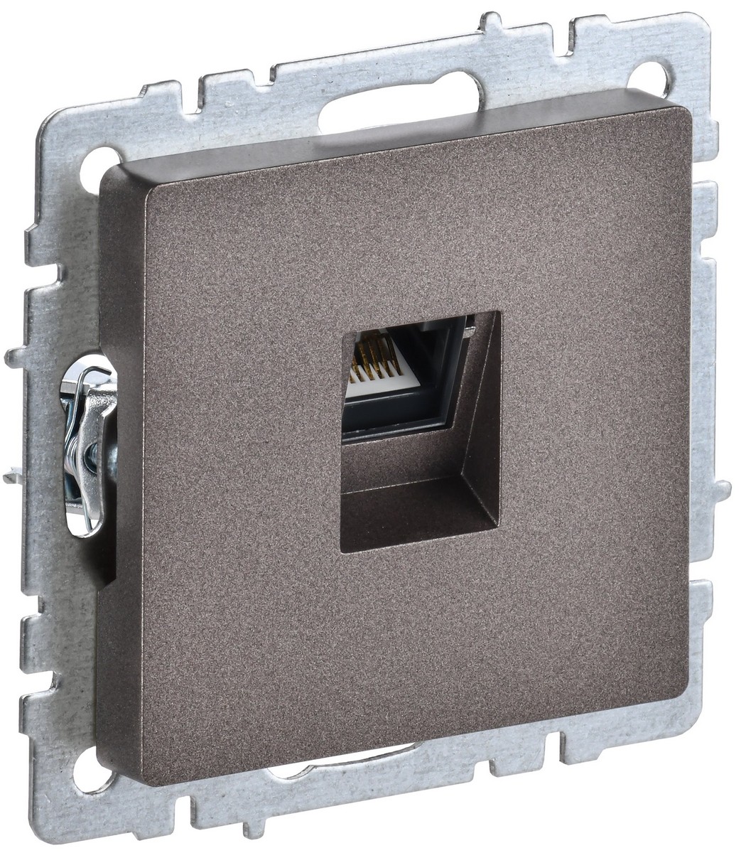 IEK Brite Бронза Розетка IEK BRITE компьютерная RJ45 кат.5E РК10-БрТБ темная бронза BR-K10-1-K45
