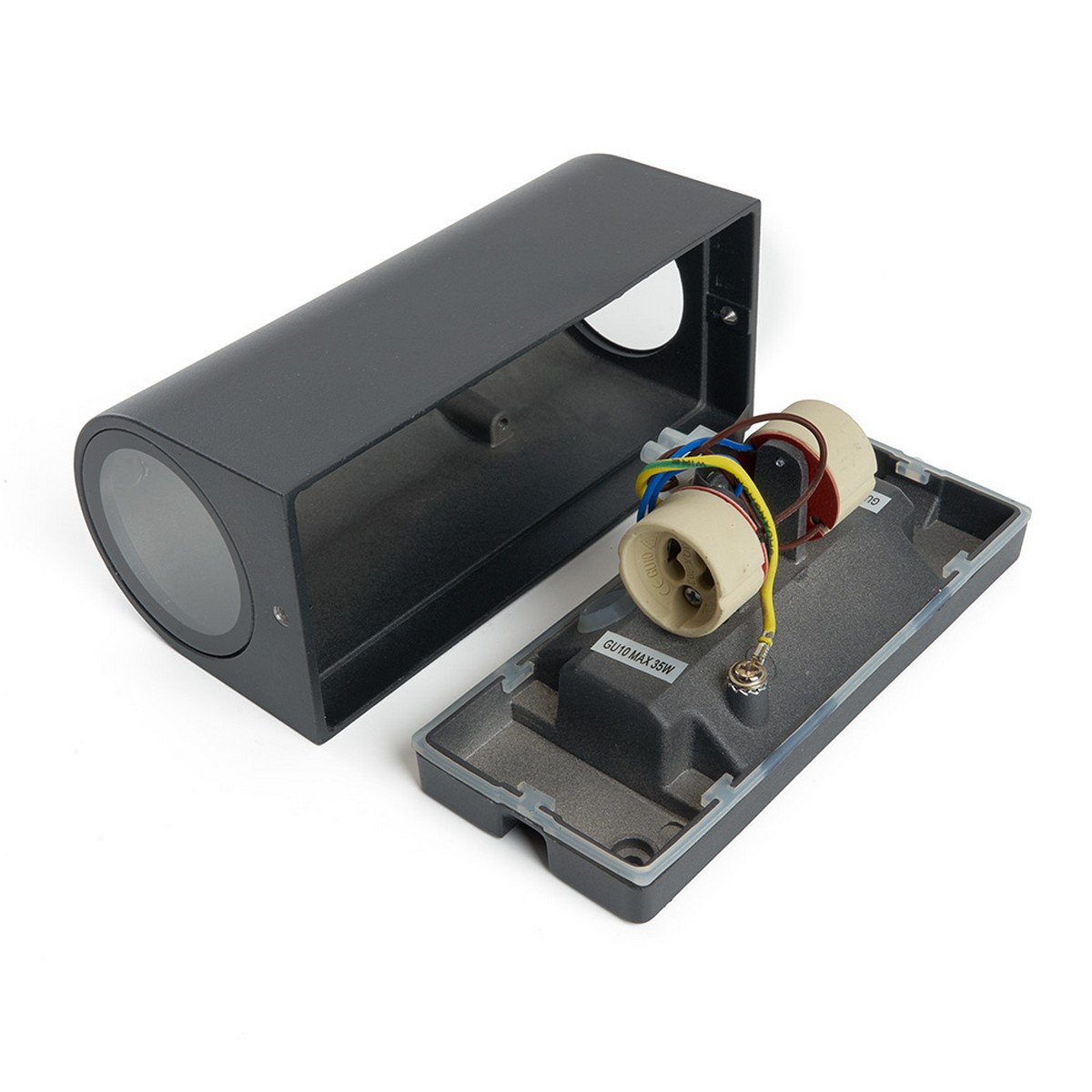 Уличные настенные светильники Светильник садово-парковый Feron DH015 на стену 2*GU10 230V серый 11884 