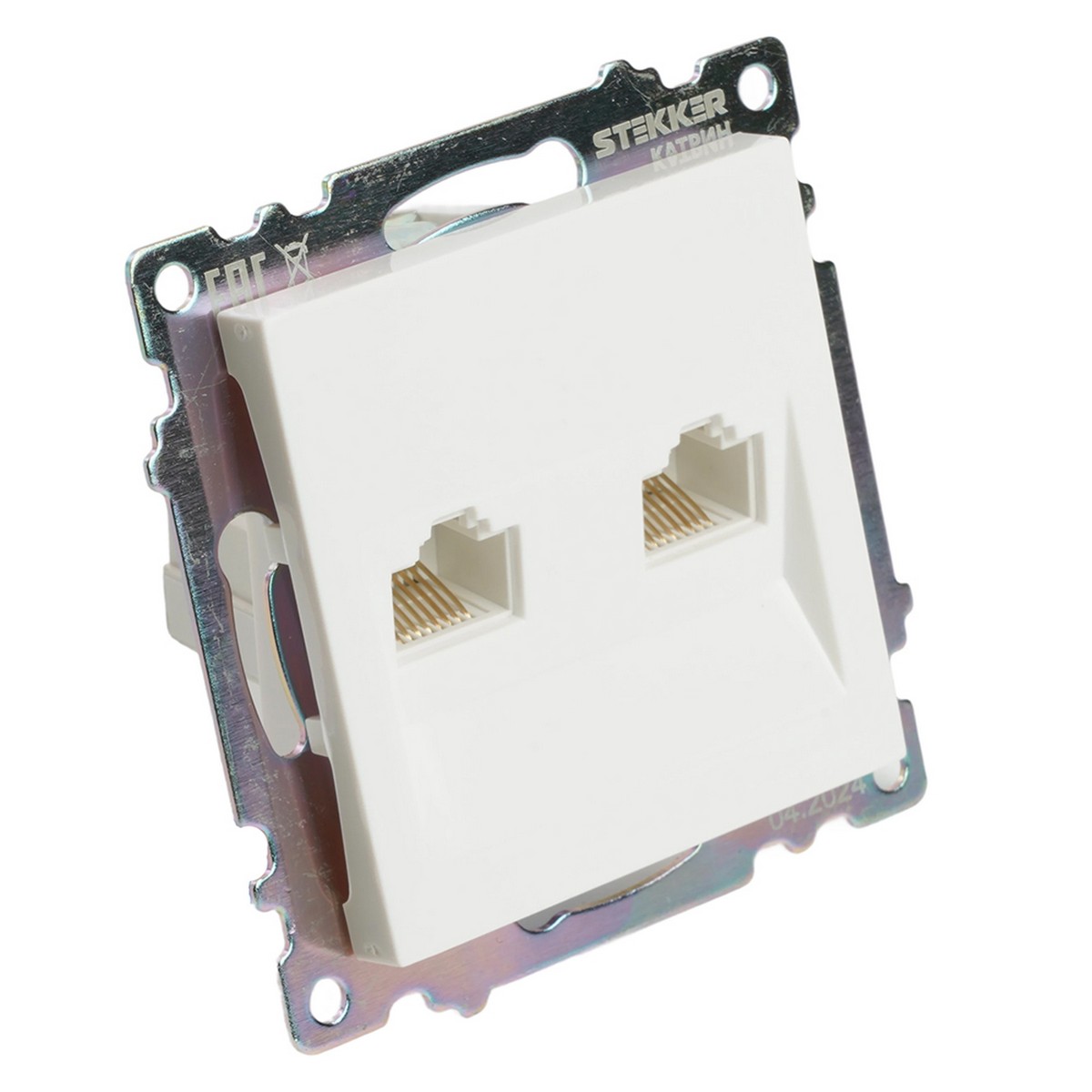 Катрин - Розетки и выключатели Stekker Розетка компьютерная 2-местная RJ-45 STEKKER GLS00-7109-01 Катрин белый 50003