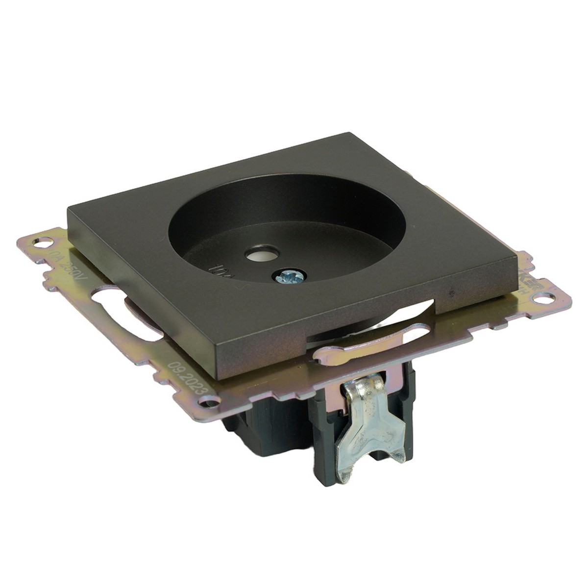 Катрин - Розетки и выключатели Stekker Розетка 1-местная б/з STEKKER GLS10-7109-06 250V 10A с защ. шторкой Катрин графит 49420