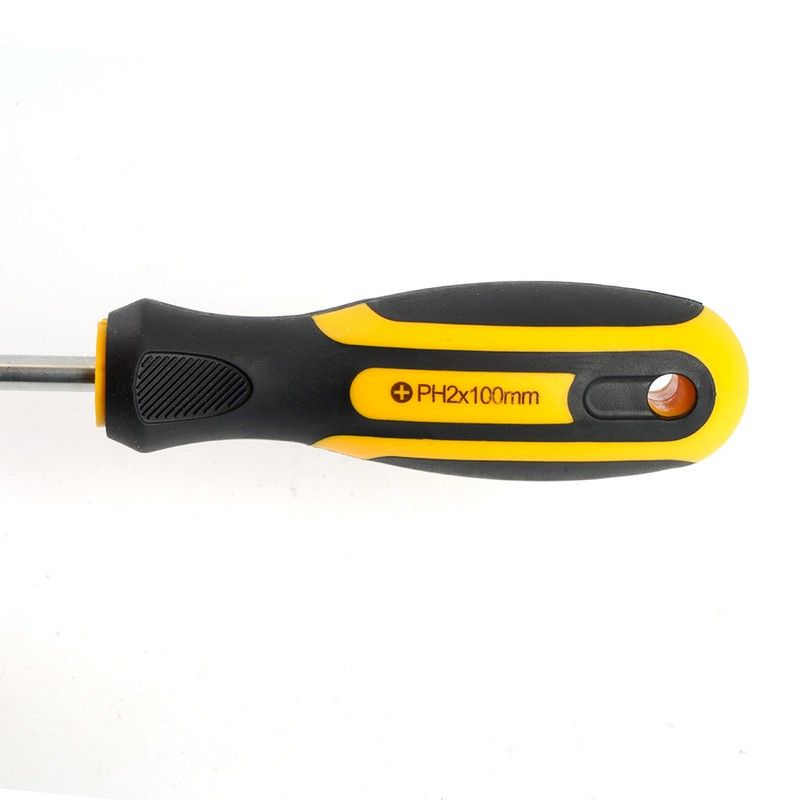 Отвертка крестовая STEKKER Ph 2 х 100 мм Cr-V двухкомпонентная рукоятка SDM-PH2-100 39770 фото