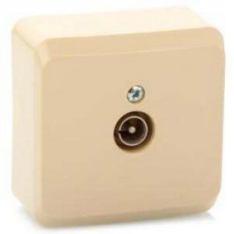 Этюд Кремовый Розетка TV Schneider Electric Этюд наружный Бежевый единственная 0,7dB TVA-002K