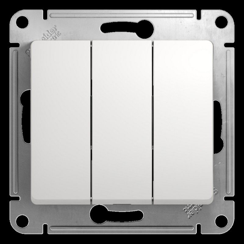 Glossa Белый Выключатель Systeme Electric Glossa Белый 3-клавишный, сх.3 GSL000131