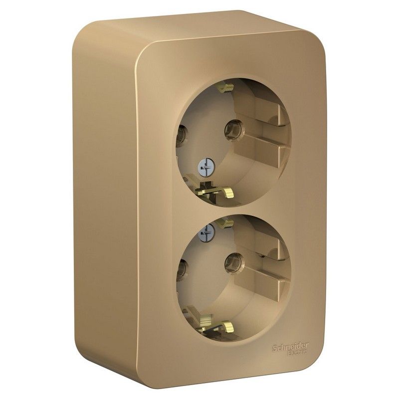 Blanca титан розетки и выключатели Розетка SE Blanca 2-ая Титан наружный с/з без шторок BLNRA010204