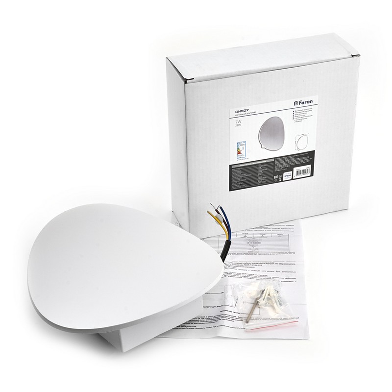 Уличные настенные светильники Светильник уличный светодиодный Feron DH507 7W 520Lm 3000K белый 48367 