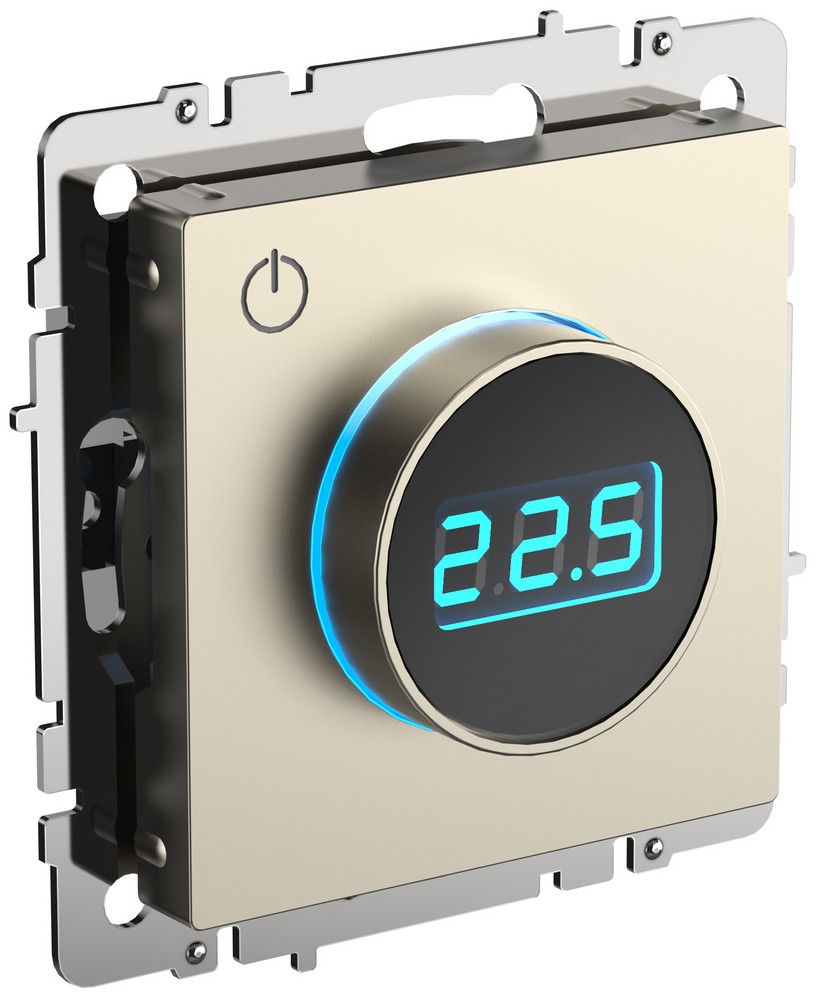 IEK Brite Шампань Термостат IEK BRITE BASE Шампань электронный с инд. ТС10-1-БрШ (терморегулятор) BR-RT11-K37