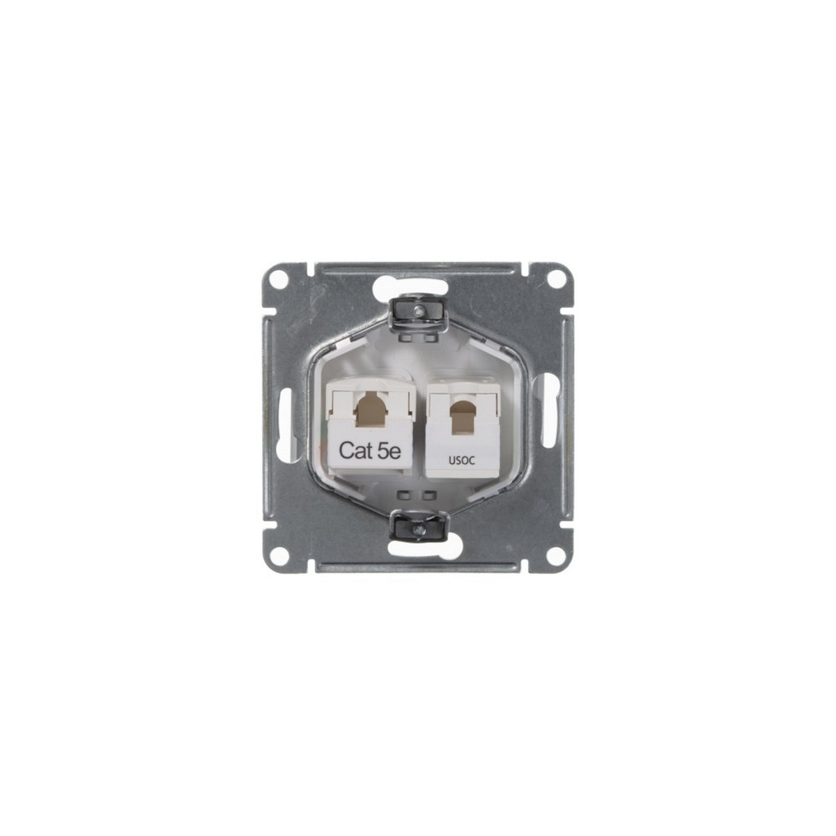 Glossa Белый Розетка Systeme Electric Glossa Белый RJ11+RJ45  2-я кат.5E GSL000185