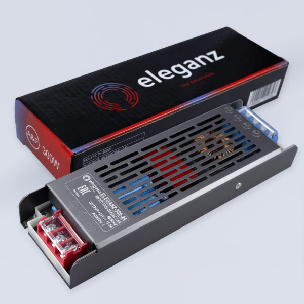 Блоки питания для светодиодной ленты Блок питания для светодиодной ленты Eleganz 24V 300W IP44 узкий EL-0005 