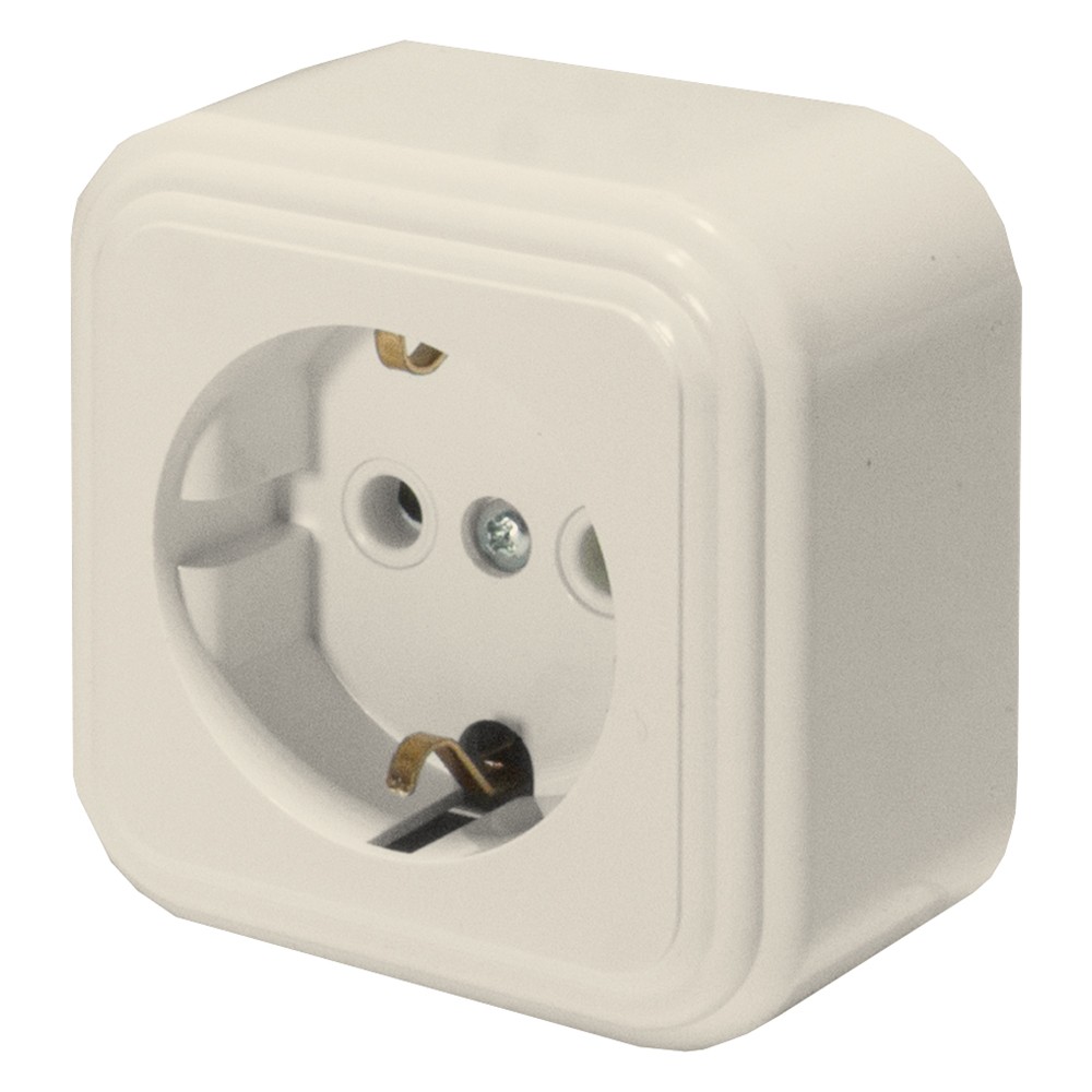 Накладные розетки и выключатели Stekker Розетка 1-местная с/з STEKKER PST16-21-20 16А IP20 слоновая кость Брест 49059