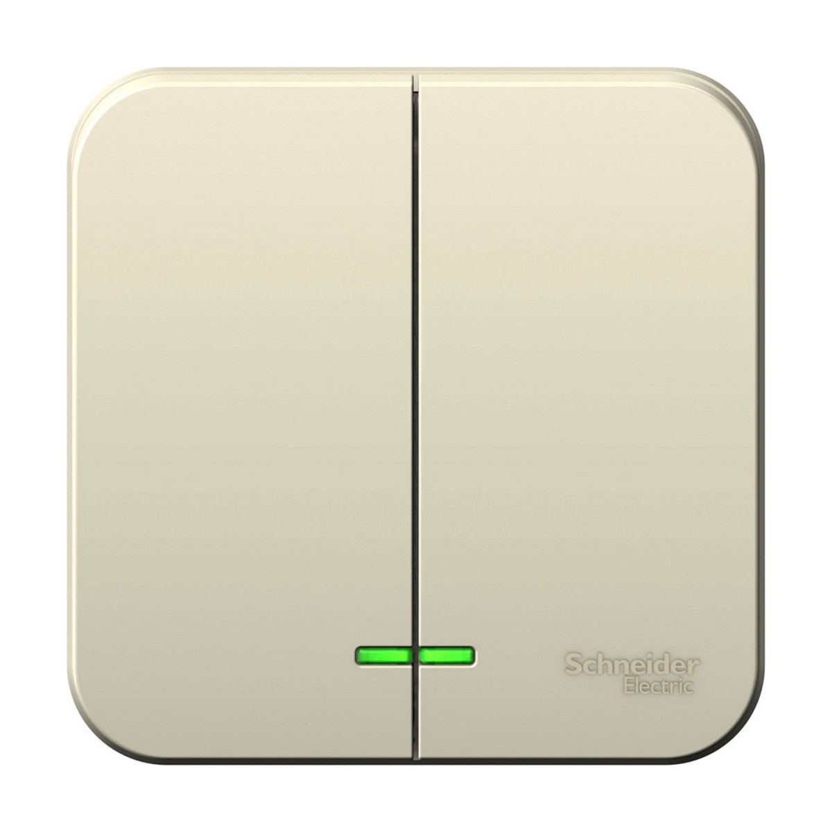 Blanca молочные розетки и выключатели Выключатель SE Blanca 2-клавишный Молочный наружный с подсветкой 6А изолир. пластина BLNVA065112