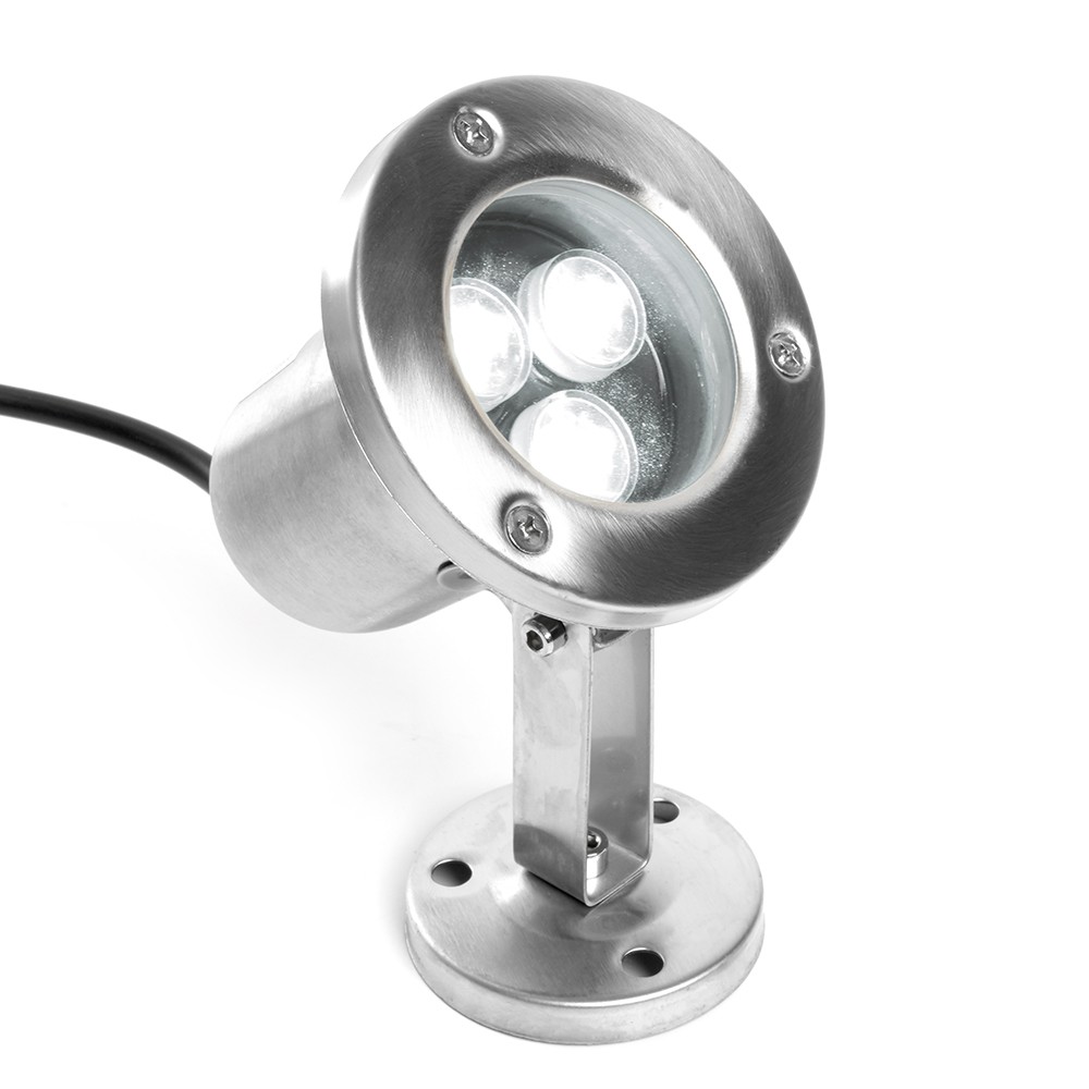 Светодиодные ландшафтные светильники Светодиодный прожектор подводный Feron LL-822 3W AC24V 6400K металлик IP68 48455 