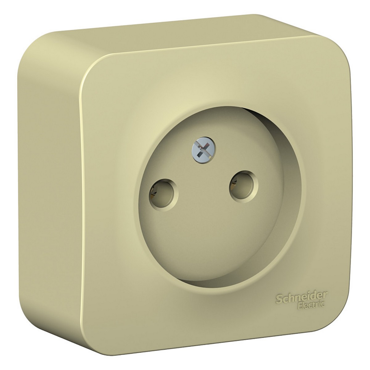Blanca бежевые розетки и выключатели Розетка SE Blanca б/з Бежевый наружный без шторок изолир. пластина BLNRA000117