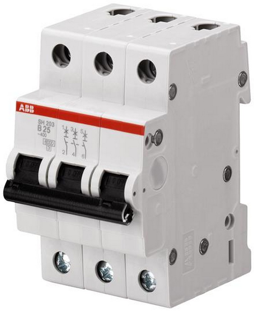 3 полюсные (трехполюсные) Автоматический выключатель ABB SH203 6A (C) 6kA 2CDS213001R0064 