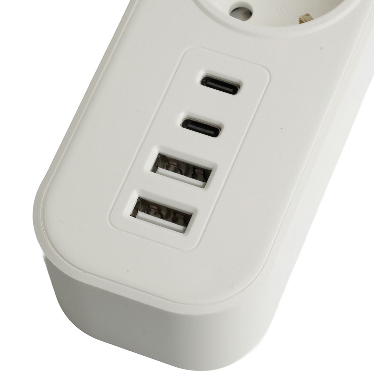 Колодки и удлинители, тройники Сетевой фильтр 3-местный с/з STEKKER 3x1мм2 3 м 250В 16А 2 USB-A+2 Type-C 3 серия Nova белый 50100 