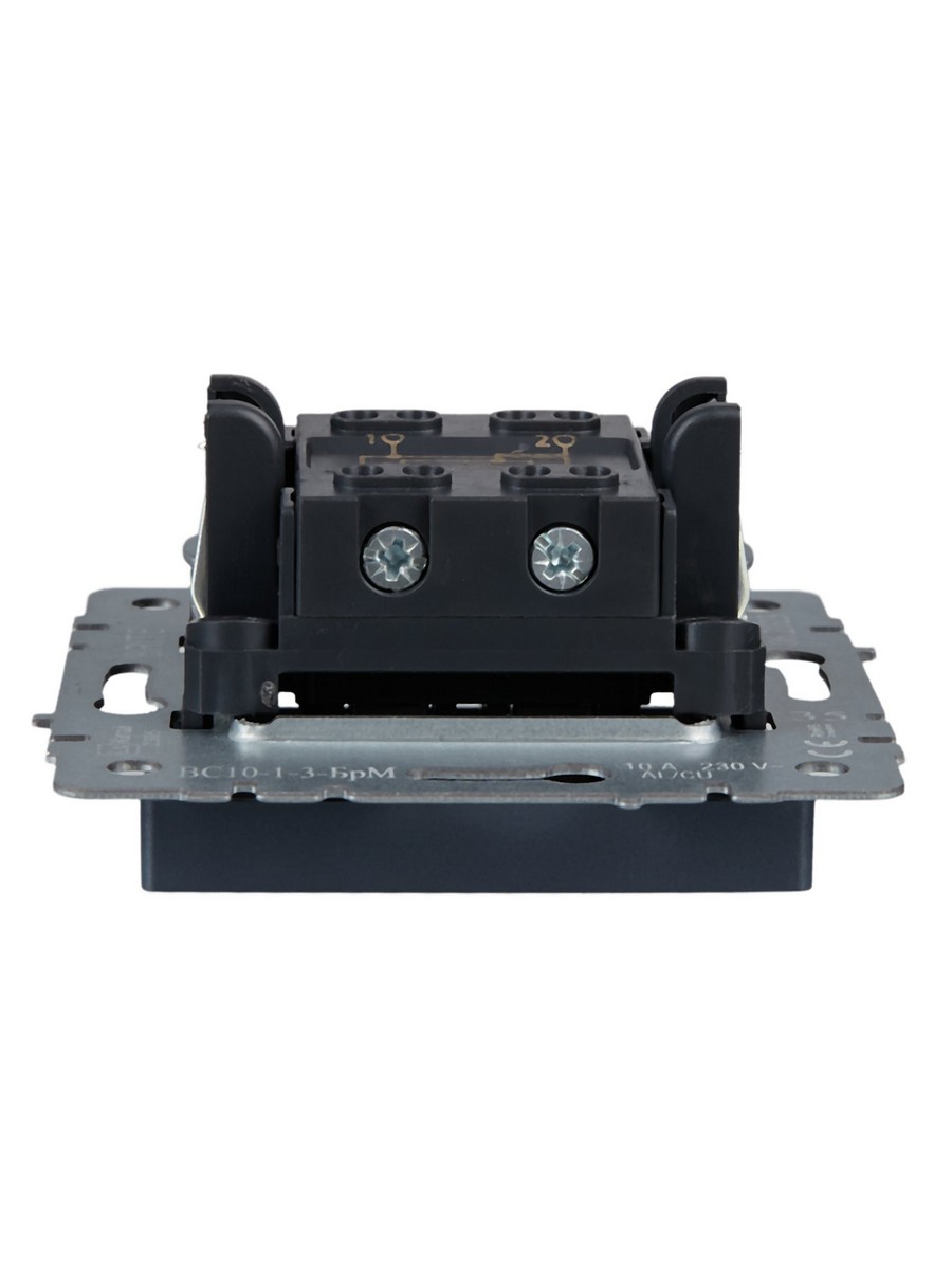 IEK Brite Маренго Выключатель IEK BRITE 1-клавишный перекрестный 10А ВС10-1-3-БрМ маренго BR-V13-0-10-K35