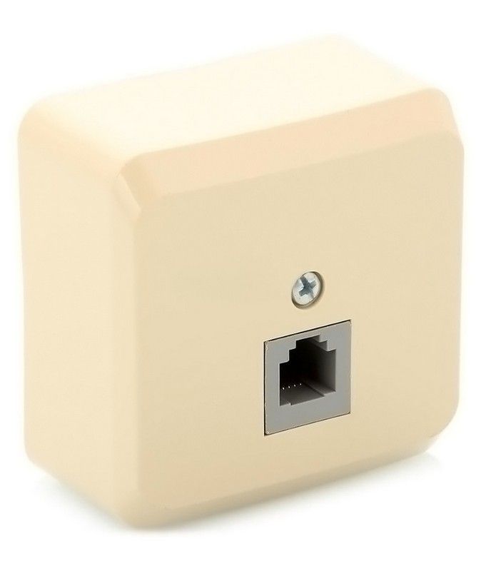 Этюд Кремовый Розетка телефонная Schneider Electric Этюд наружный Бежевый 1-ая TELA-001K