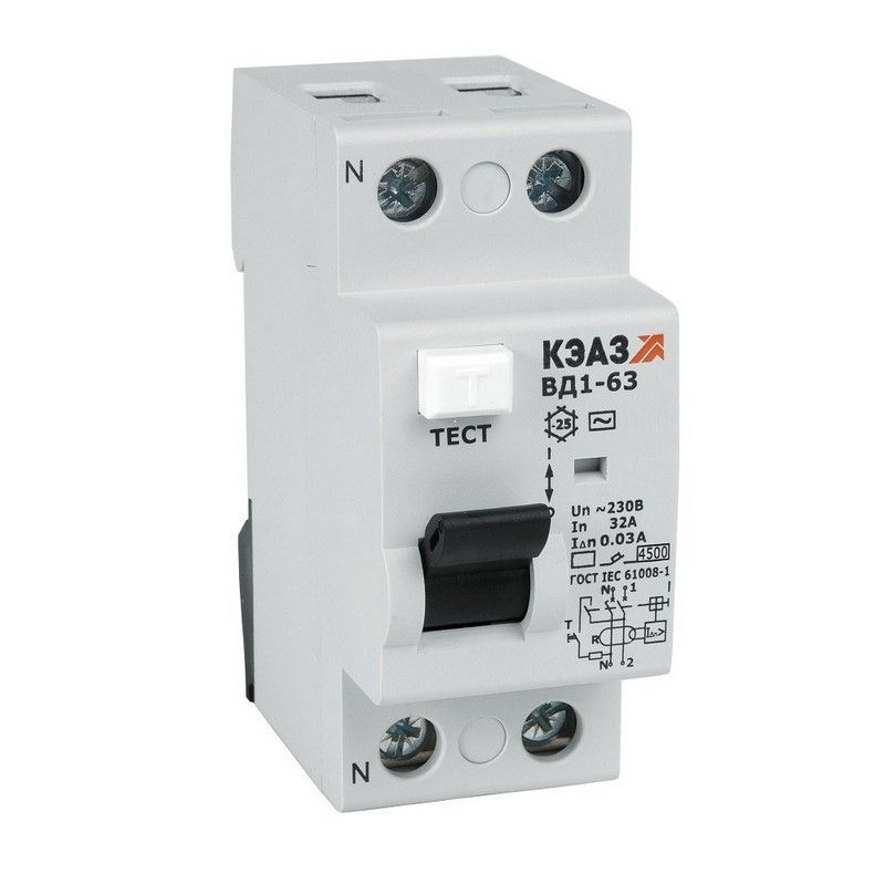 КЭАЗ УЗО КЭАЗ ВДТ ВД1-63-2232-АС-УХЛ4 (2P 32 30mA) 221904 