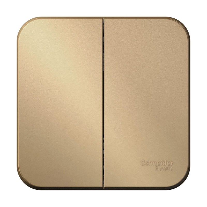 Blanca титан розетки и выключатели Выключатель SE Blanca 2-клавишный Титан наружный BLNVA105004