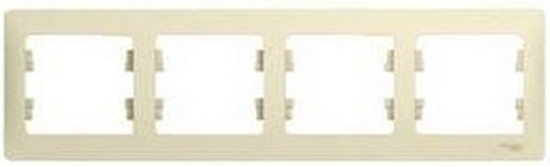 Glossa Бежевый Рамка Systeme Electric Glossa Бежевый 4-я, горизонтальная GSL000204