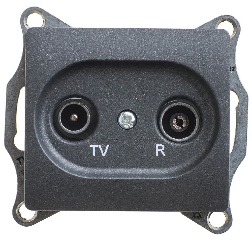 Glossa Антрацит розетка TV-R Systeme Electric Glossa Антрацит оконечная 1DB, механизманизм GSL000794