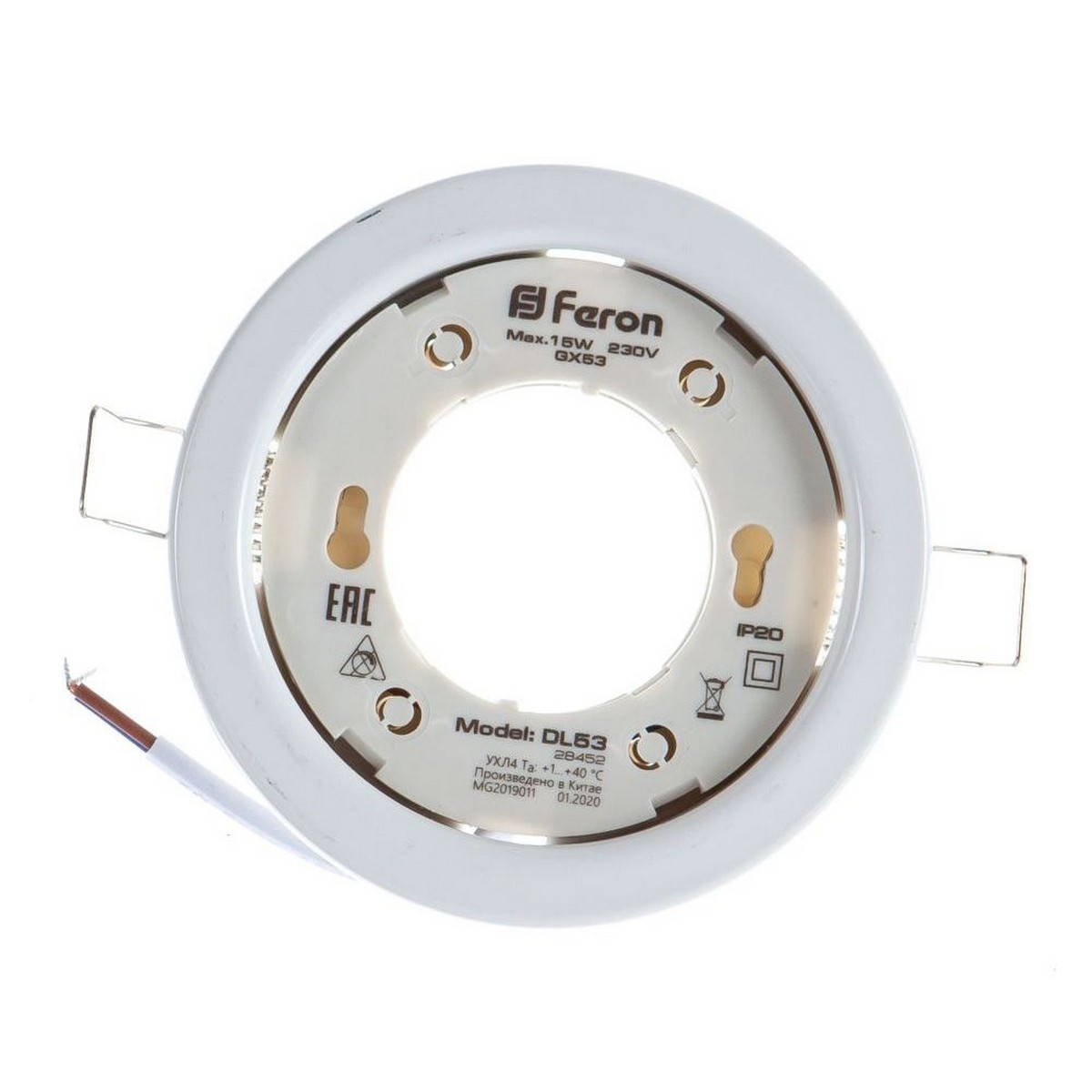 Встраиваемые светодиодные светильники Светильник встраиваемый Feron DL53 GX53 белый 28452 