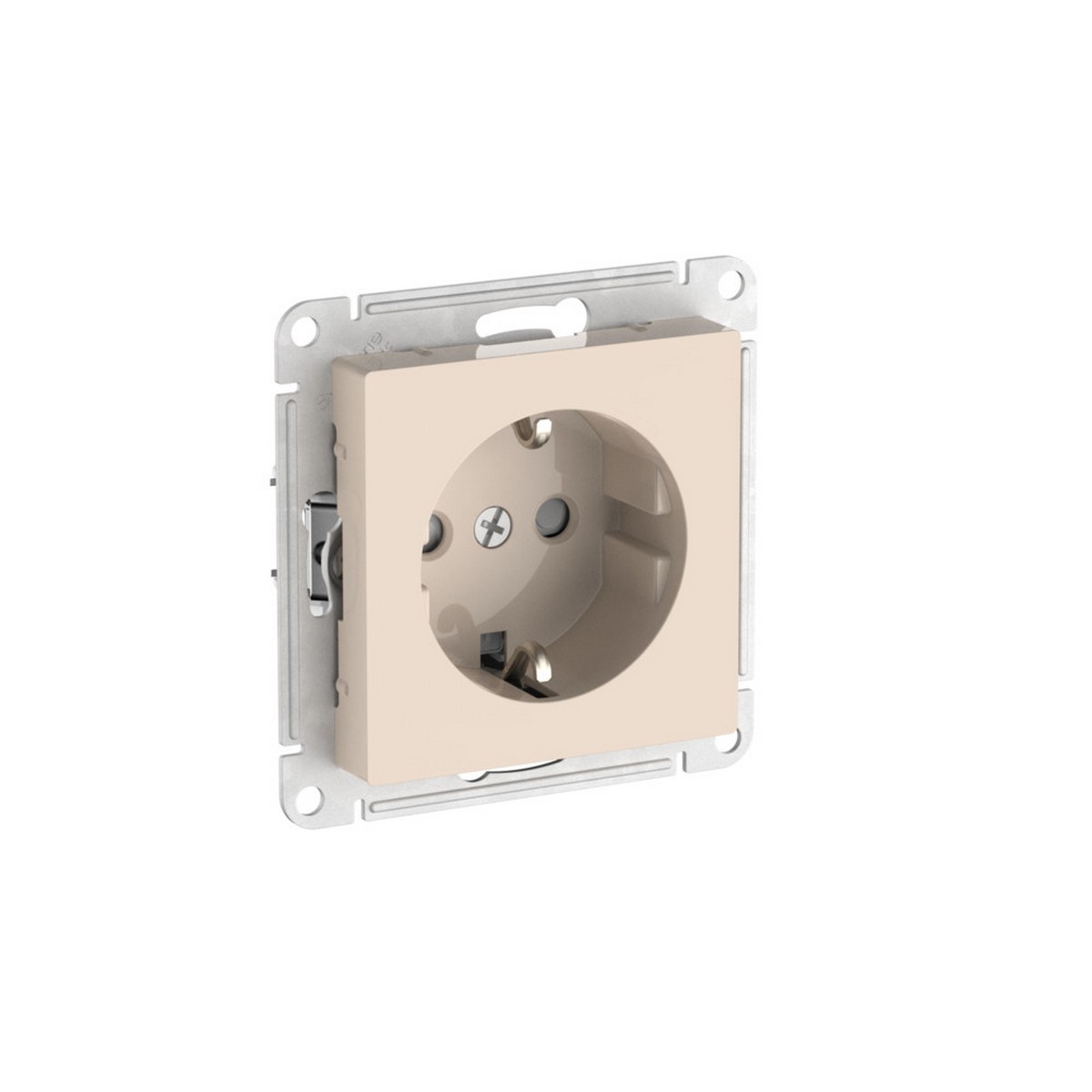 AtlasDesign Бежевый Розетка SE AtlasDesign Бежевый с заземлением со шторками быстрозажим. клем. ATN000245S