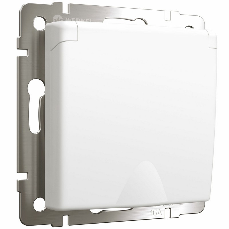 Werkel Белый матовый механизмы Розетка Werkel с заземлением и шторками c крышкой IP44 (БЕЛЫЙ МАТОВЫЙ) W1171261
