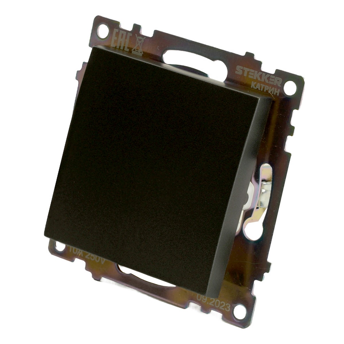 Катрин - Розетки и выключатели Stekker Выключатель 1-клавишный STEKKER GLS10-7103-06 250V 10А Катрин графит 49410