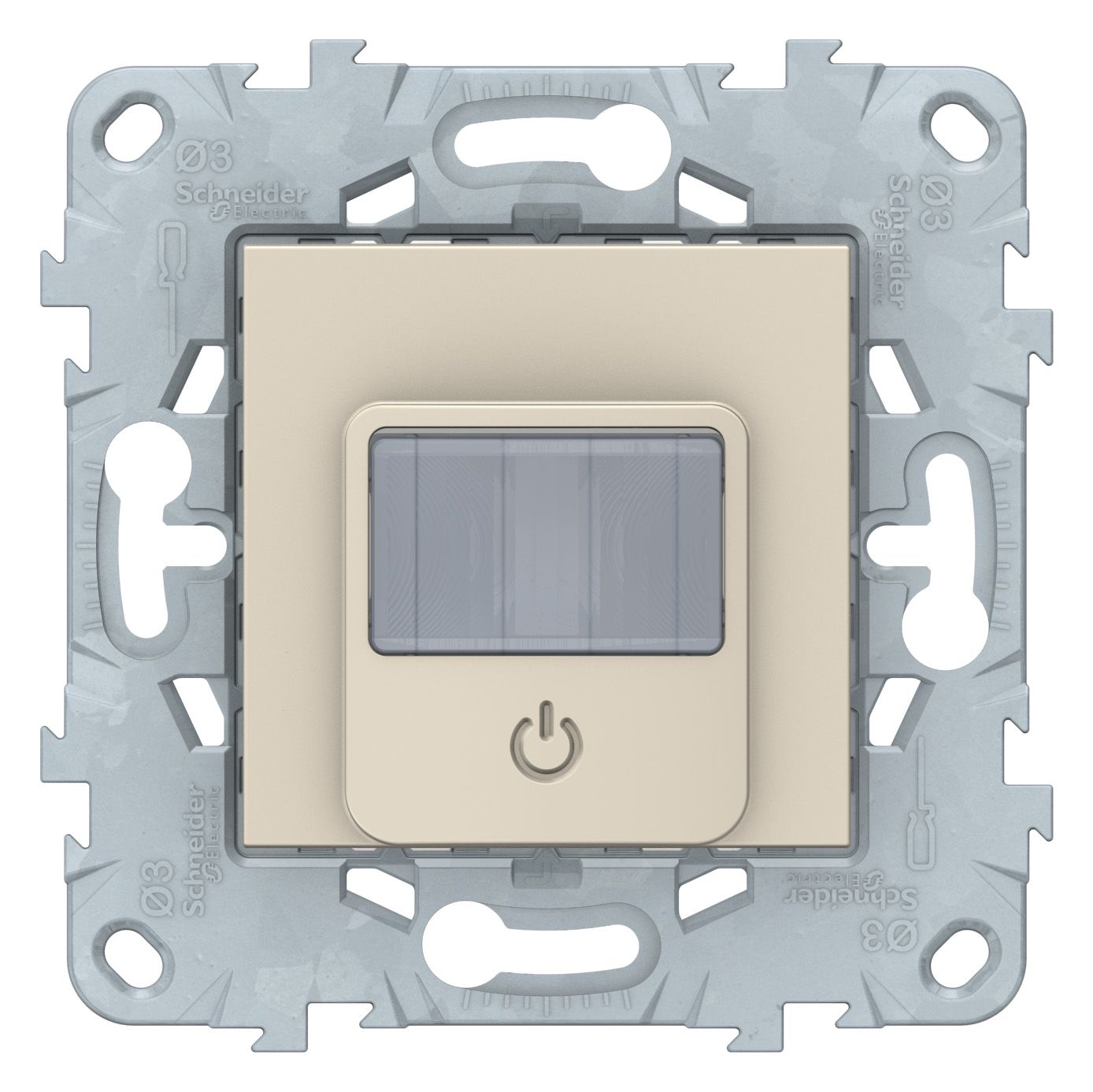 Розетки и выключатели Unica NEW бежевый Датчик движения Unica New Бежевый с выключателем 10А NU552544