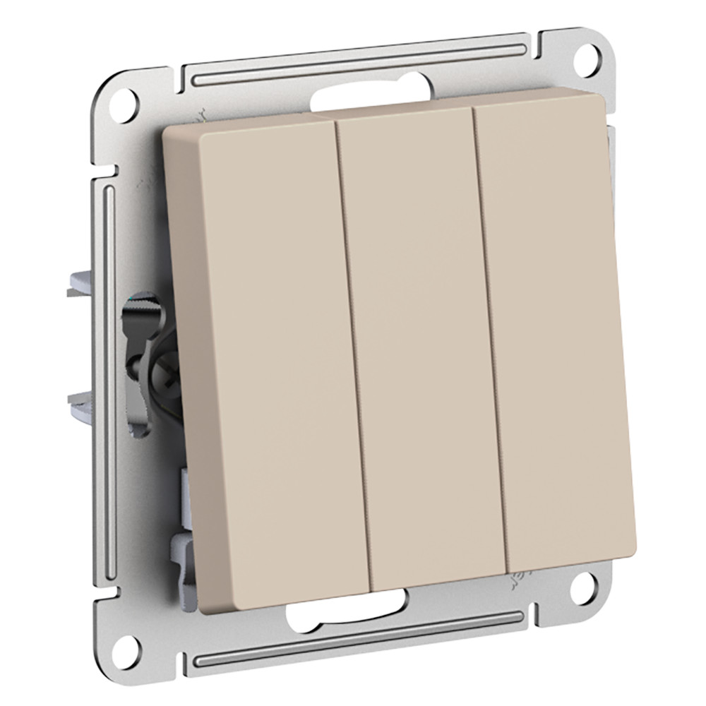 AtlasDesign Песочный Выключатель Systeme Electric AtlasDesign Песочный 3-клавишный ATN001231