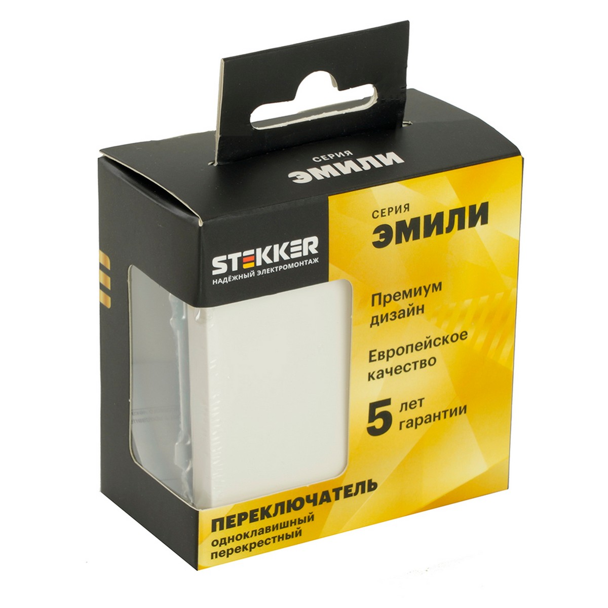 Эмили - Розетки и выключатели Stekker Переключатель перекрестный 1-клавишный STEKKER Эмили RSW10-5110-01 белый фарфор soft touch 49871