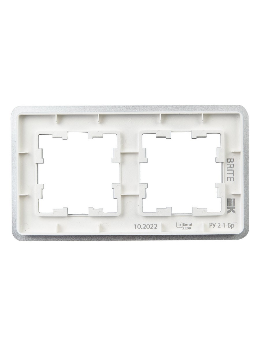 IEK Brite Рамки Рамка IEK BRITE DECOR Алюминий металл. скругл.угол 2-м РУ-2-1-Бр RE BR-M22-M-01-K47