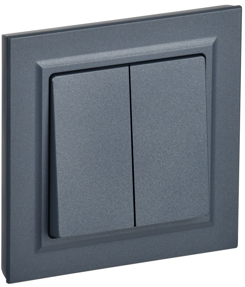 IEK Brite Маренго Выключатель IEK BRITE Маренго 2-кл. 10А в сборе ВСР10-2-0-БрМ BR-V20-0-10-K35-F