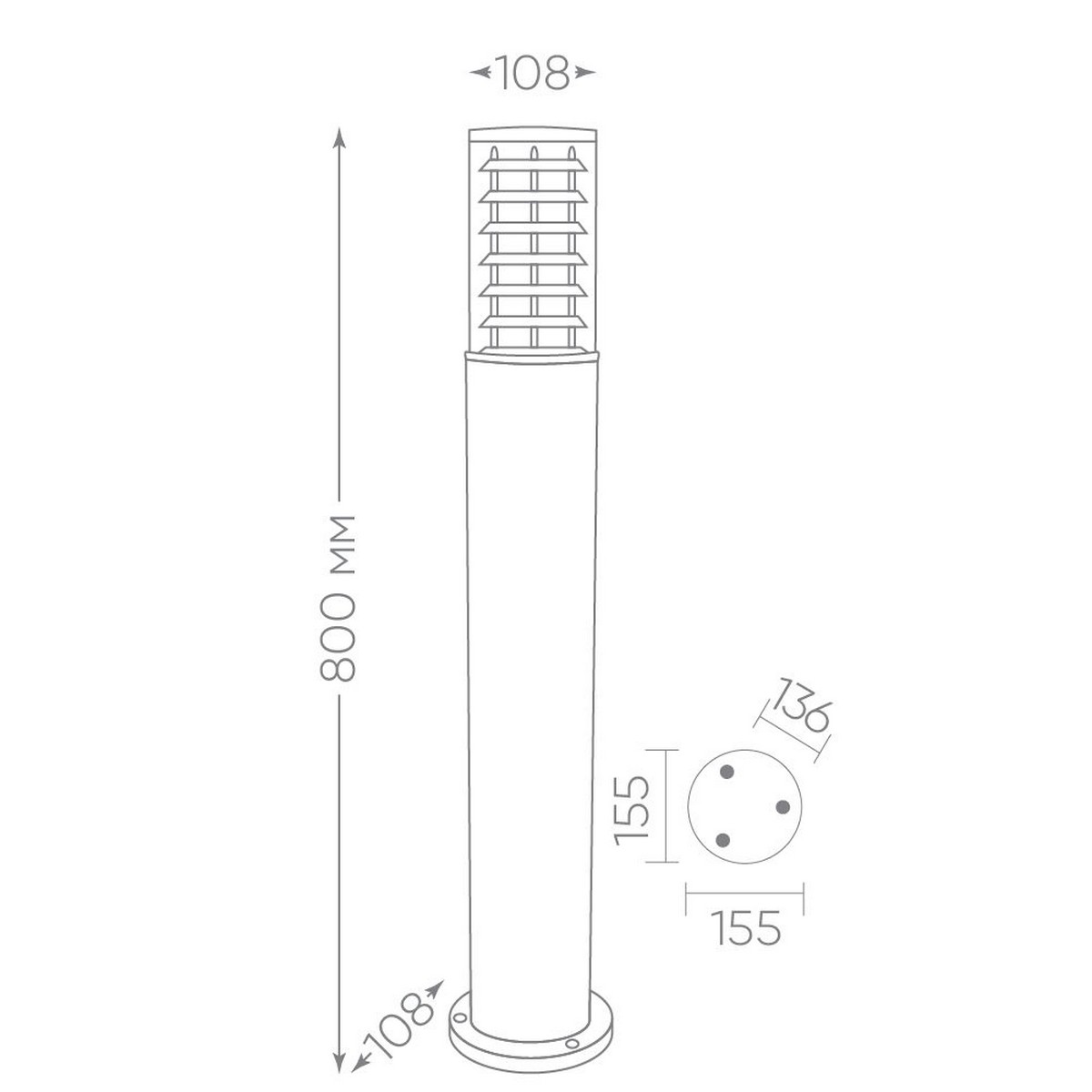Уличные светильники столб Светильник садово-парковый Feron DH0805 столб  E27 230V черный 06302 