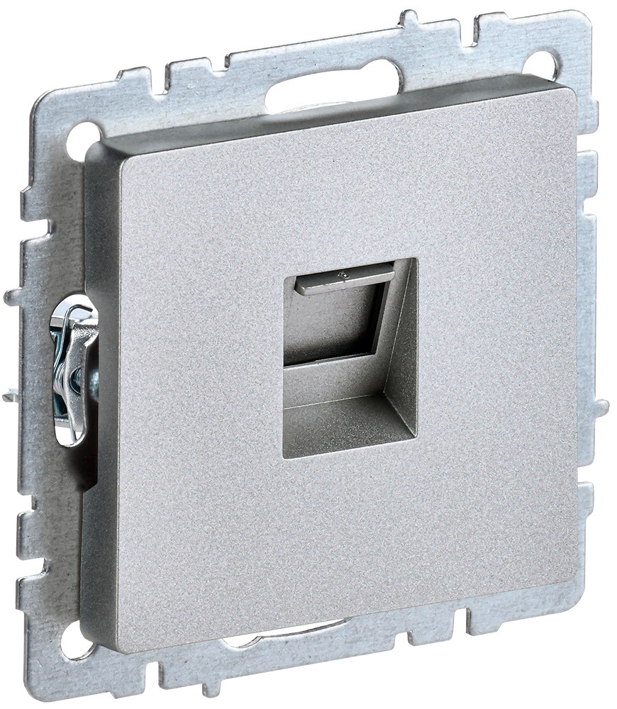 IEK Brite Алюминий Розетка IEK BRITE компьютерная RJ45 кат.5E РК10-БрА алюминий BR-K10-1-K47