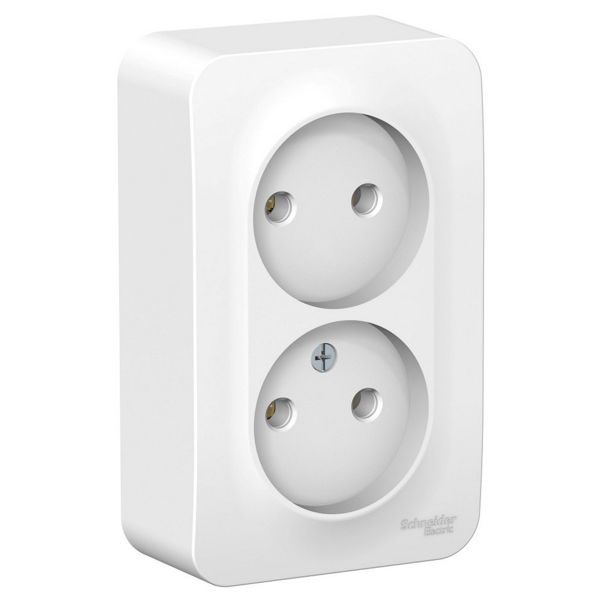 Blanca белые розетки и выключатели Розетка SE Blanca 2-ая Белый наружный б/з без шторок изолир. пластина BLNRA000211