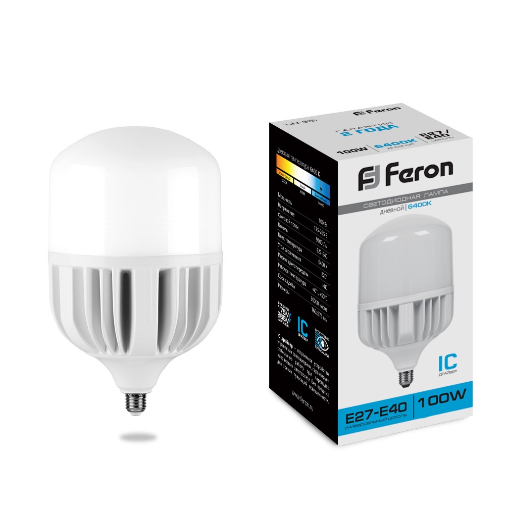 E27 Лампа светодиодная Feron LB-65 E27-E40 100W 6400K 25827 