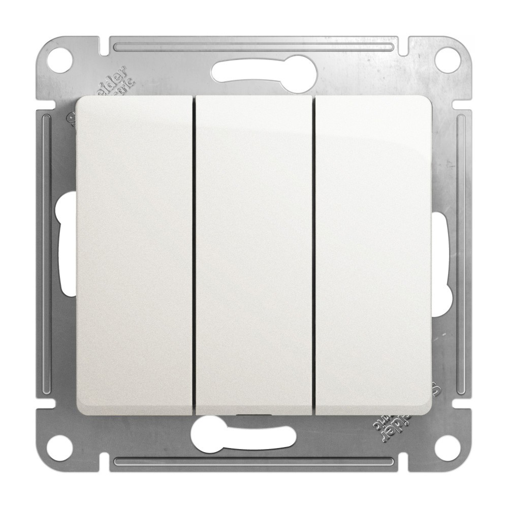 Glossa Перламутр Выключатель Systeme Electric Glossa Перламутр 3-клавишный сх.3, 10AX механизм GSL000631