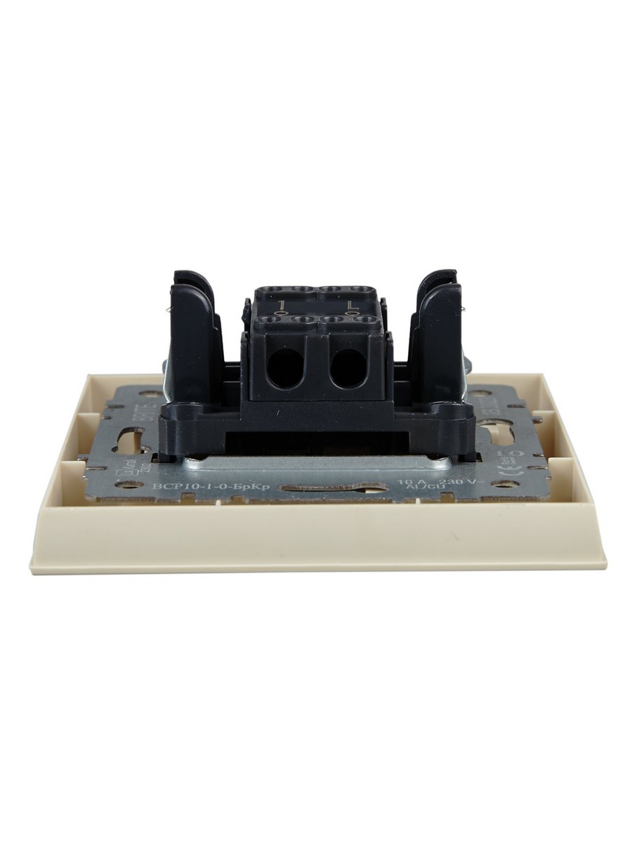 IEK Brite Бежевый Выключатель IEK BRITE Бежевый 1-кл. 10А в сборе ВСР10-1-0-БрКр BR-V10-0-10-K10-F