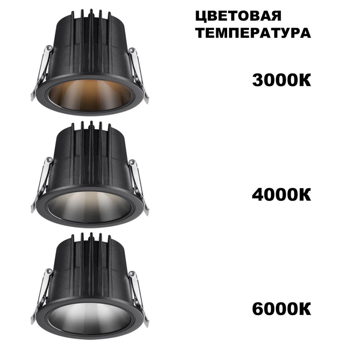 Встраиваемые светодиодные светильники Встраиваемый светодиодный светильник с переключателем цветовой температуры NOVOTECH LANG 359427 