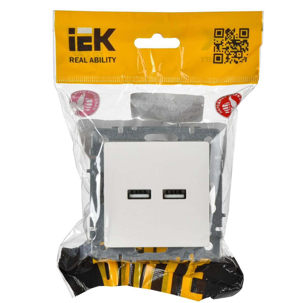 IEK Brite Белый Розетка IEK BRITE USB A+A 3,1А РЮ10-1-БрБ белый BR-U21-D31-K01