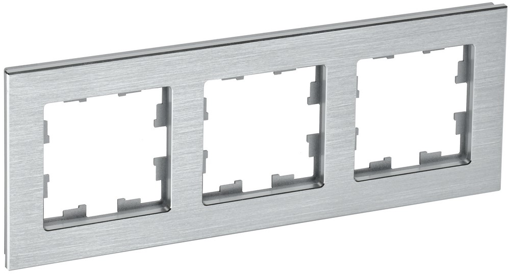 IEK Brite Рамки Рамка IEK BRITE 3-местная РУ-3-1-БрА металл алюминий BR-M32-M-K47