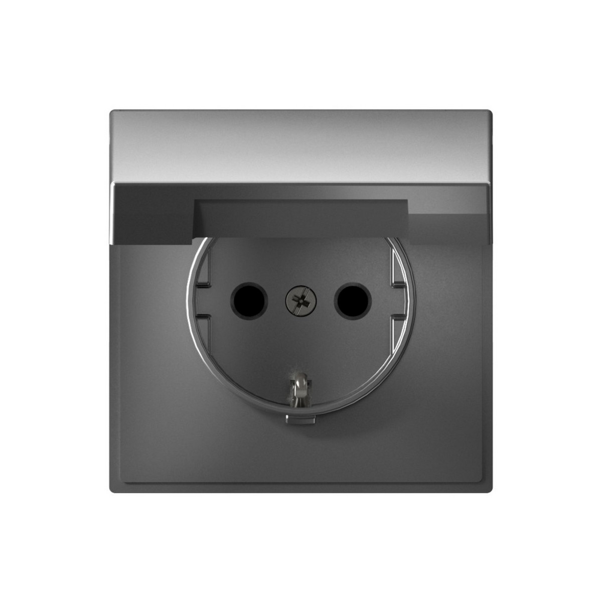 ArtGallery Сталь Розетка Systeme Electric ArtGallery Сталь с заземл. со шторк. с крышкой 16А IP20 GAL000946