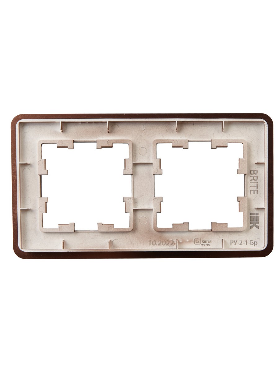 IEK Brite Рамки Рамка IEK BRITE DECOR Коричневый металл скругл.угол 2-мест. РУ-2-1-Бр RE AL BR-M22-M-21-K30