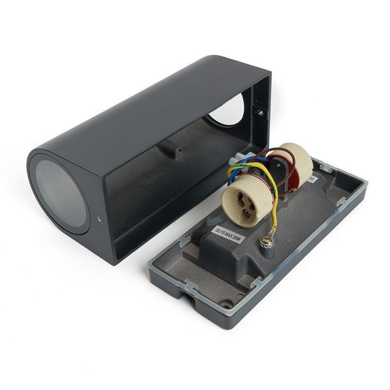 Уличные настенные светильники Светильник садово-парковый Feron DH015 на стену 2*GU10 230V серый 11884 