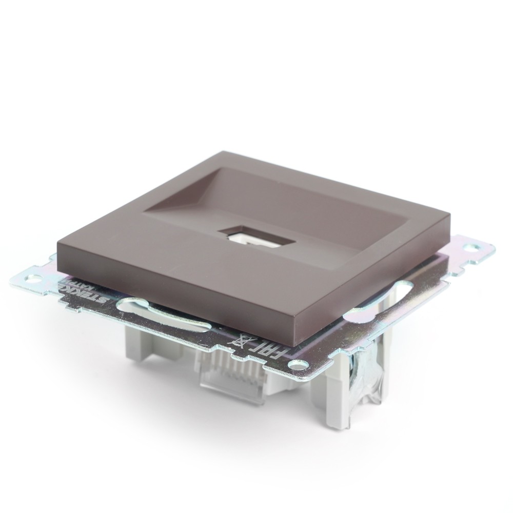 Катрин - Розетки и выключатели Stekker Розетка компьютерная 1-местная RJ-45 STEKKER GLS00-7107-04 Катрин шоколад 49023