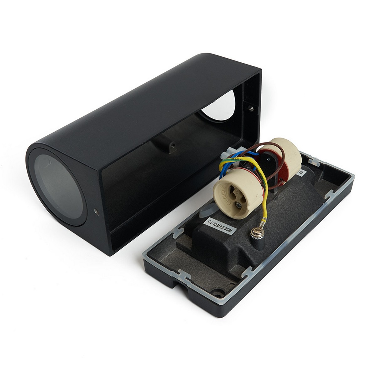 Уличные настенные светильники Светильник садово-парковый Feron DH015 на стену 2*GU10 230V черный 11883 