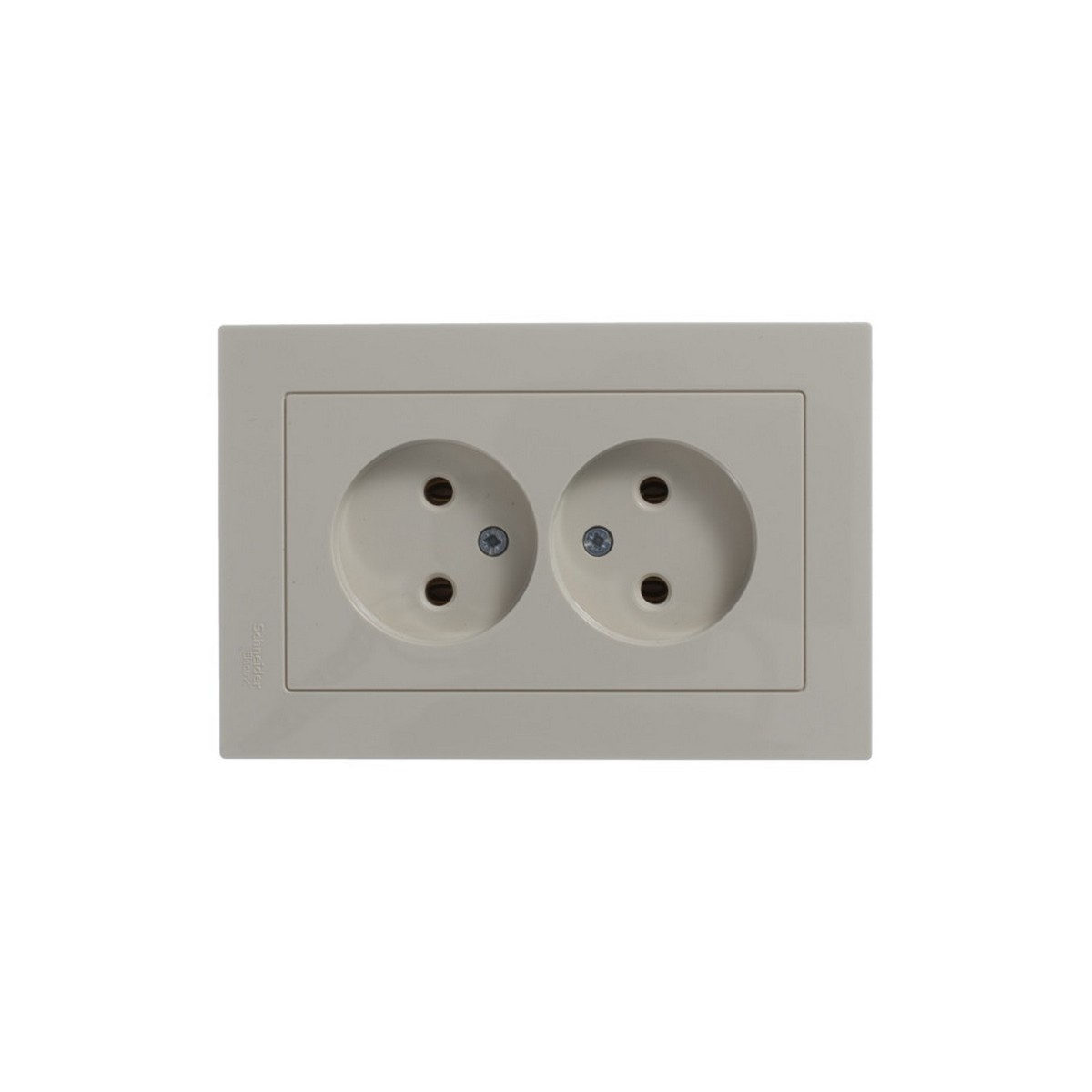 AtlasDesign Бежевый Розетка Systeme Electric AtlasDesign бежевый б/з двойная, 16А, в сборе ATN000220