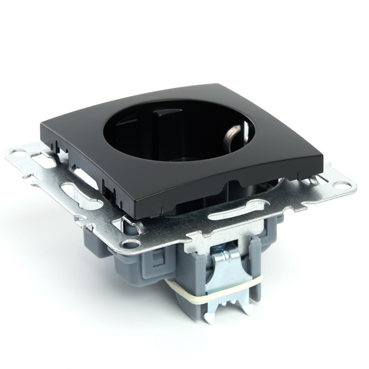 Эрна - Розетки и выключатели Stekker Розетка 1-местная c/з STEKKER PST16-9110-03 16А с защ. шторкой Эрна черный 49154